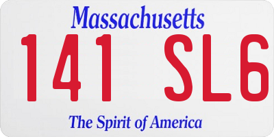 MA license plate 141SL6
