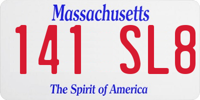 MA license plate 141SL8