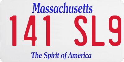 MA license plate 141SL9