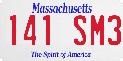 MA license plate 141SM3