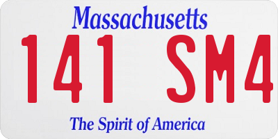 MA license plate 141SM4