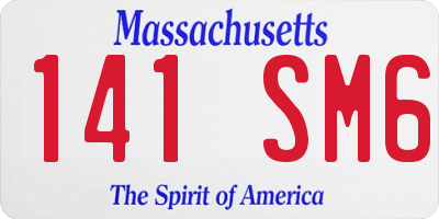 MA license plate 141SM6
