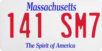 MA license plate 141SM7