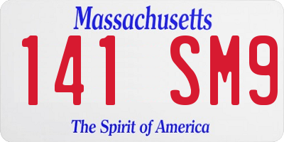 MA license plate 141SM9