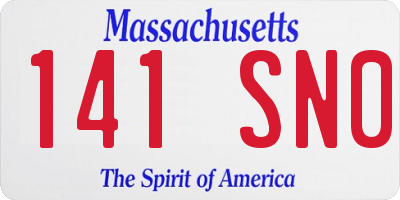 MA license plate 141SN0