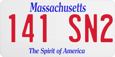 MA license plate 141SN2