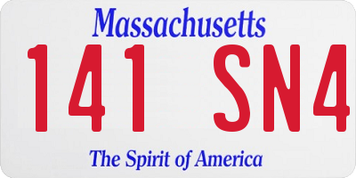 MA license plate 141SN4