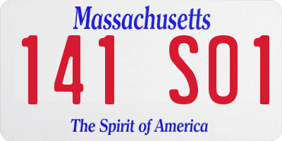 MA license plate 141SO1