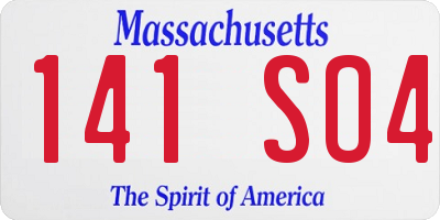MA license plate 141SO4