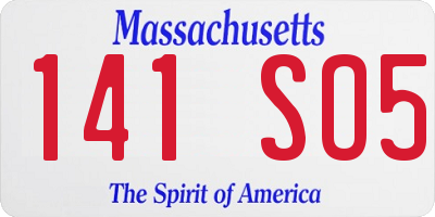 MA license plate 141SO5