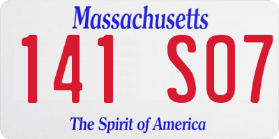 MA license plate 141SO7