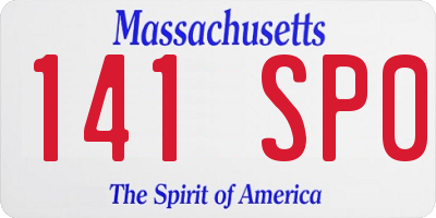 MA license plate 141SP0