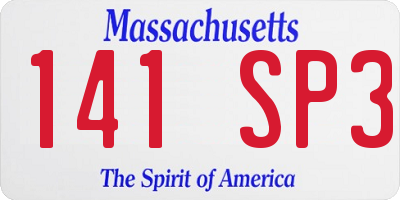 MA license plate 141SP3