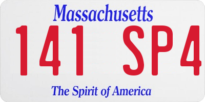MA license plate 141SP4