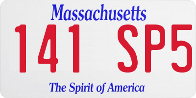 MA license plate 141SP5