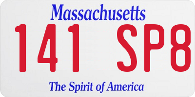MA license plate 141SP8