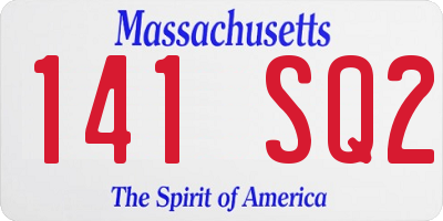 MA license plate 141SQ2