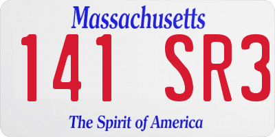 MA license plate 141SR3