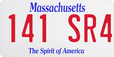 MA license plate 141SR4