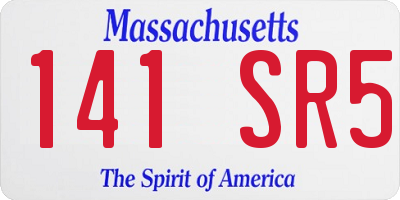 MA license plate 141SR5