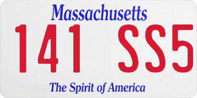 MA license plate 141SS5