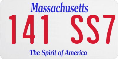 MA license plate 141SS7