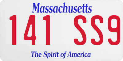 MA license plate 141SS9