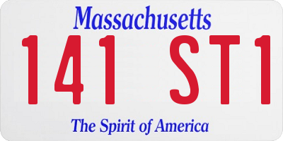 MA license plate 141ST1