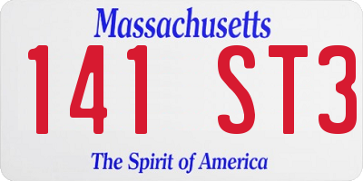MA license plate 141ST3