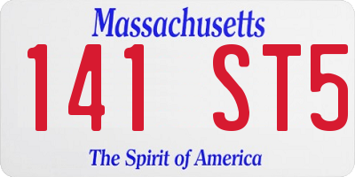 MA license plate 141ST5