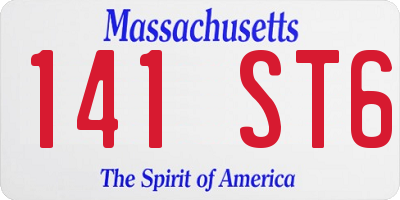 MA license plate 141ST6