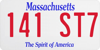 MA license plate 141ST7