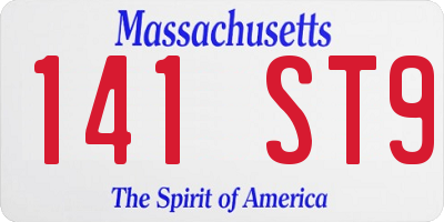 MA license plate 141ST9
