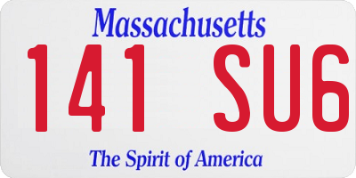 MA license plate 141SU6
