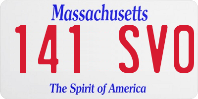 MA license plate 141SV0