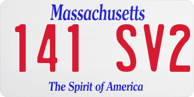 MA license plate 141SV2