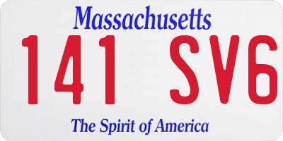 MA license plate 141SV6