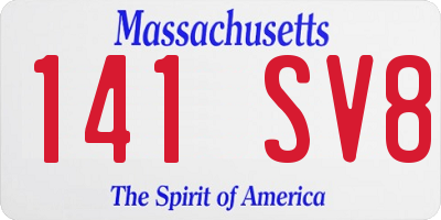 MA license plate 141SV8