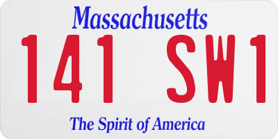 MA license plate 141SW1