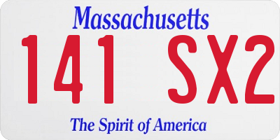 MA license plate 141SX2