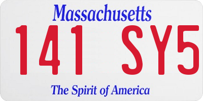 MA license plate 141SY5