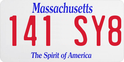 MA license plate 141SY8