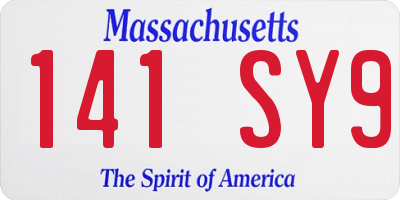 MA license plate 141SY9