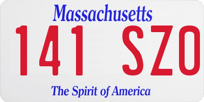 MA license plate 141SZ0