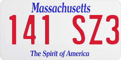 MA license plate 141SZ3