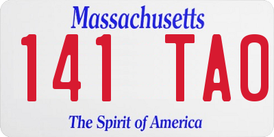 MA license plate 141TA0