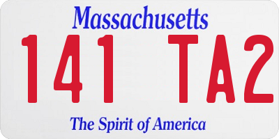 MA license plate 141TA2