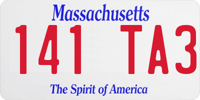 MA license plate 141TA3