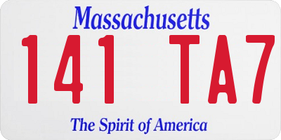 MA license plate 141TA7