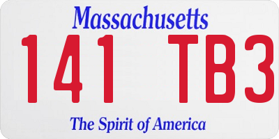 MA license plate 141TB3